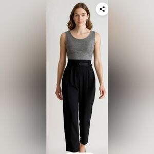 Vintage John Roberts 1980s black and silver metallic jumpsuit. 